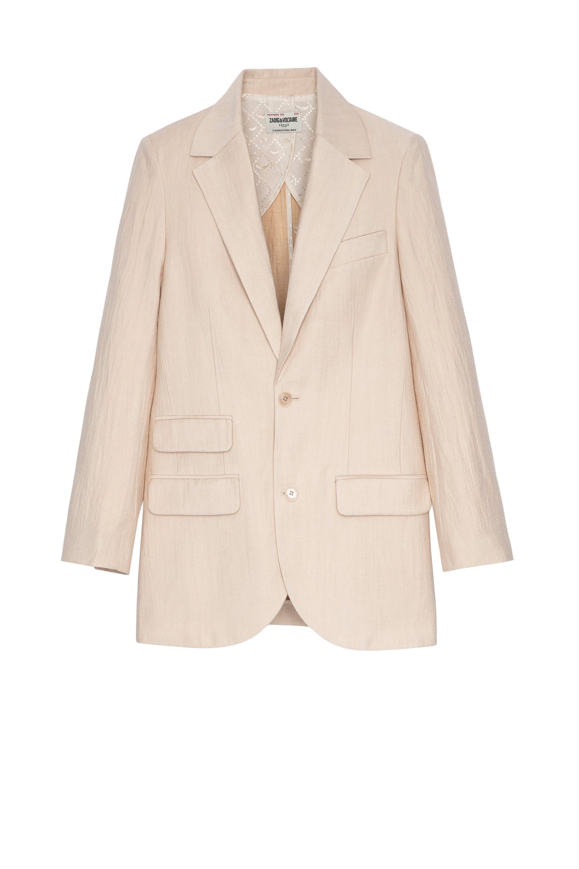 Blazer Violet en lin mélangé - Poudre