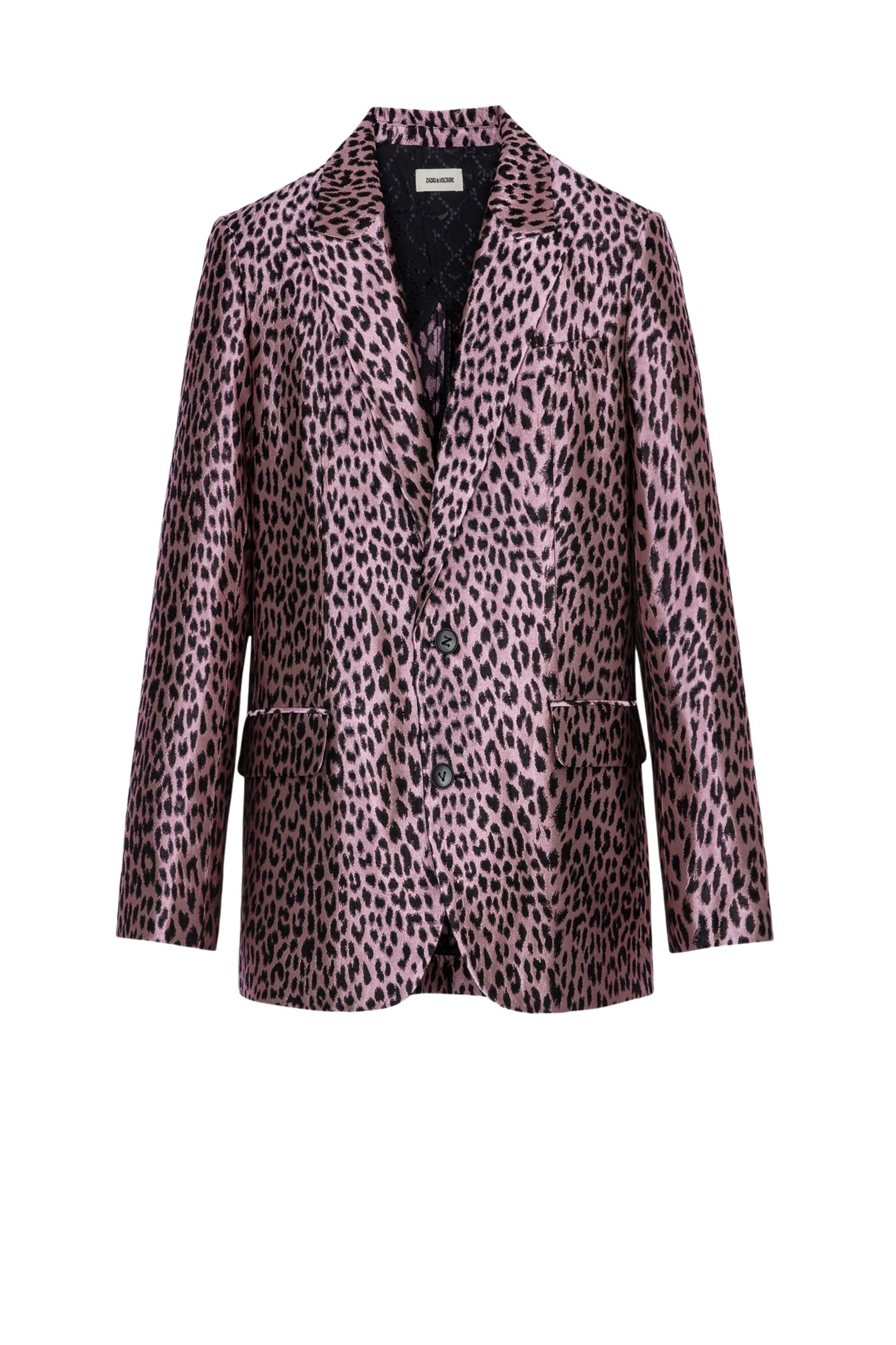 Blazer Vegy Jacquard Léopard - Rose