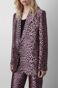 Blazer Vegy Jacquard Léopard - Rose