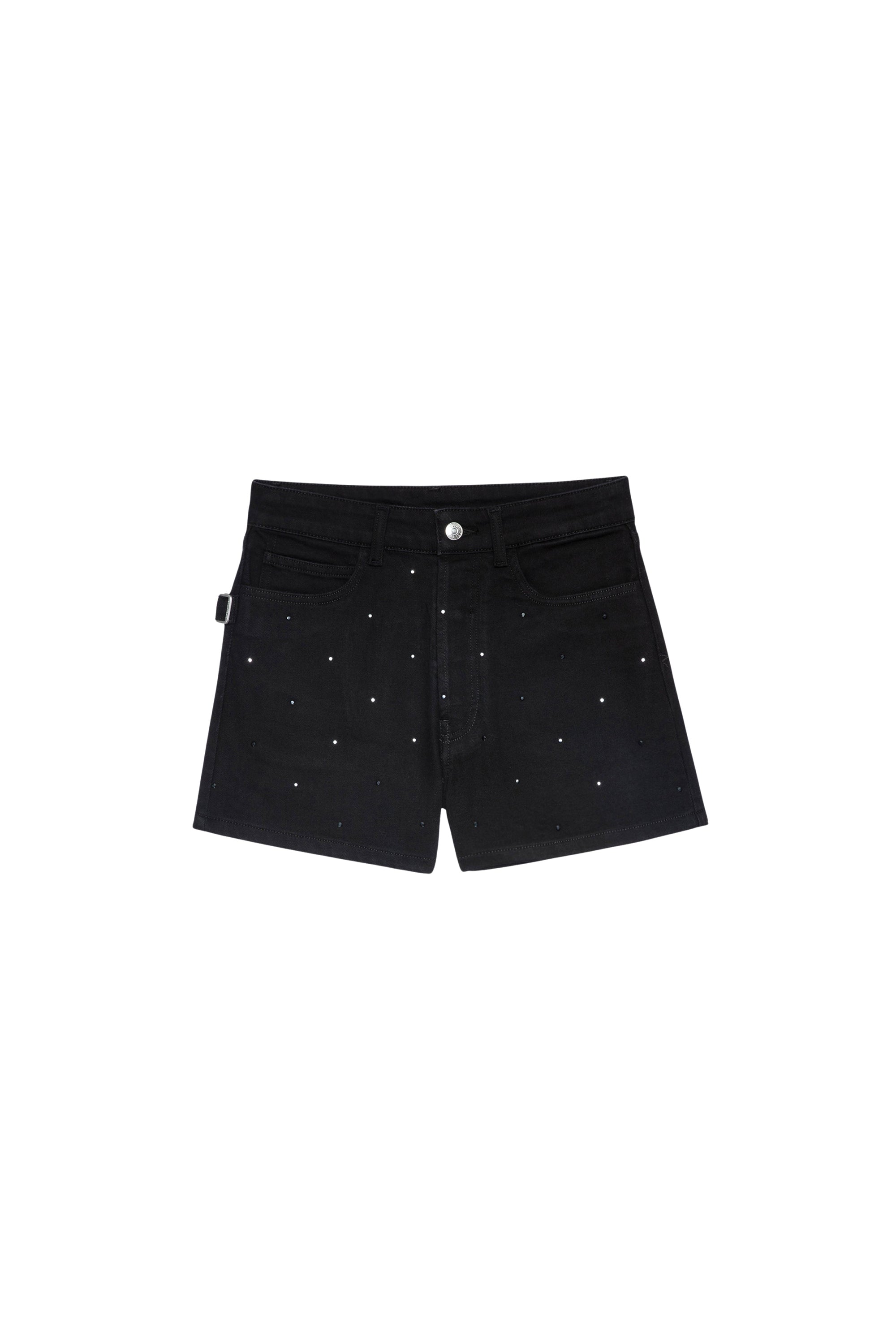 Short en jean Sissi Strass - Noir