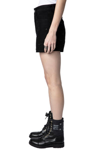 Short en jean Sissi Strass - Noir