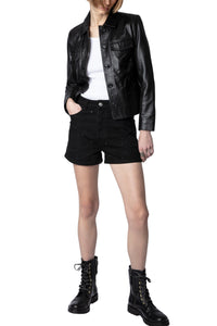 Short en jean Sissi Strass - Noir