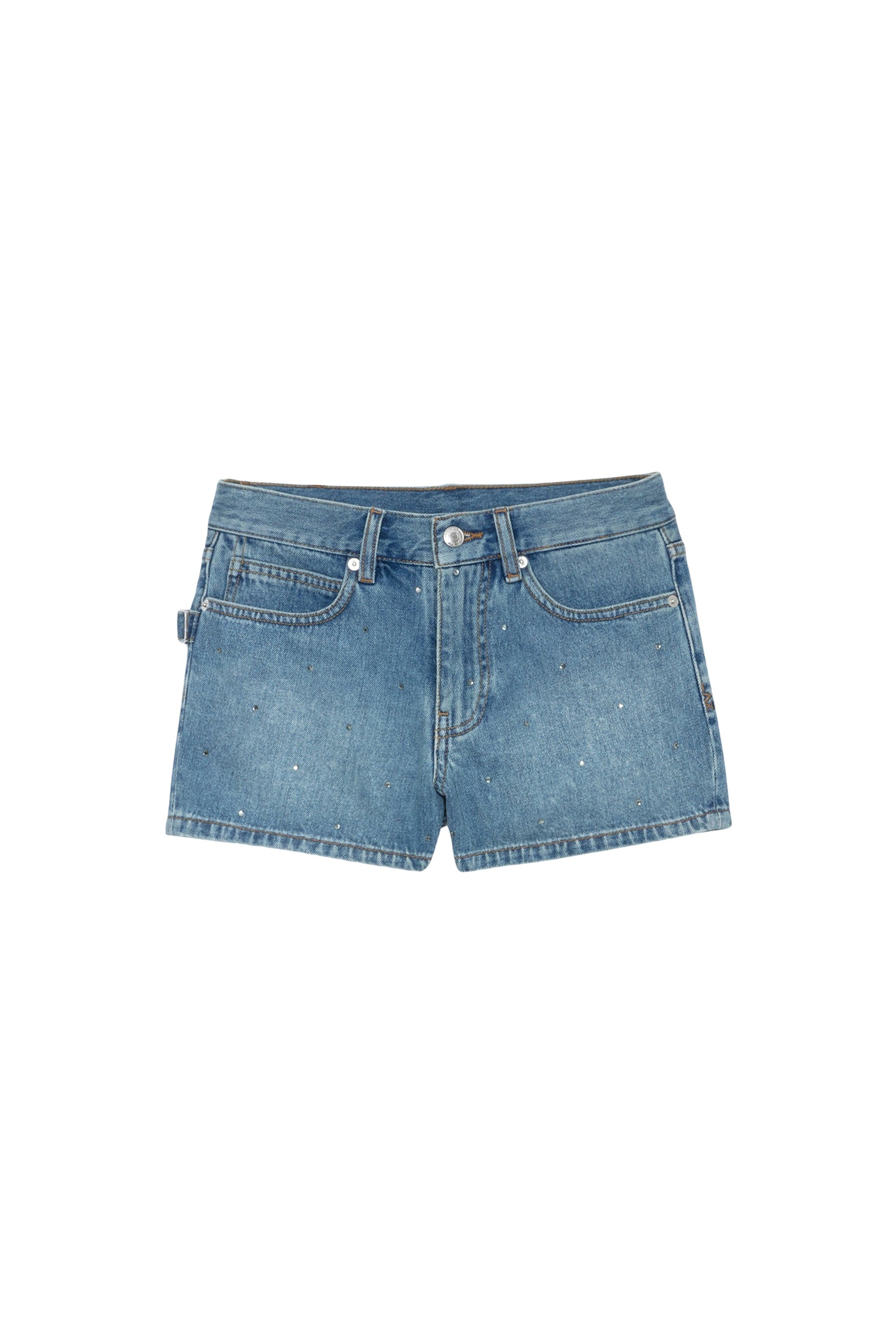 Short Sina Denim Strass - Light Blue