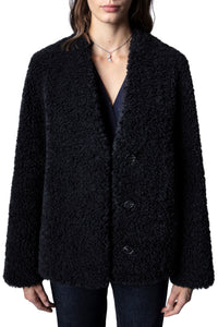 Manteau Mila Soft Curly - Noir