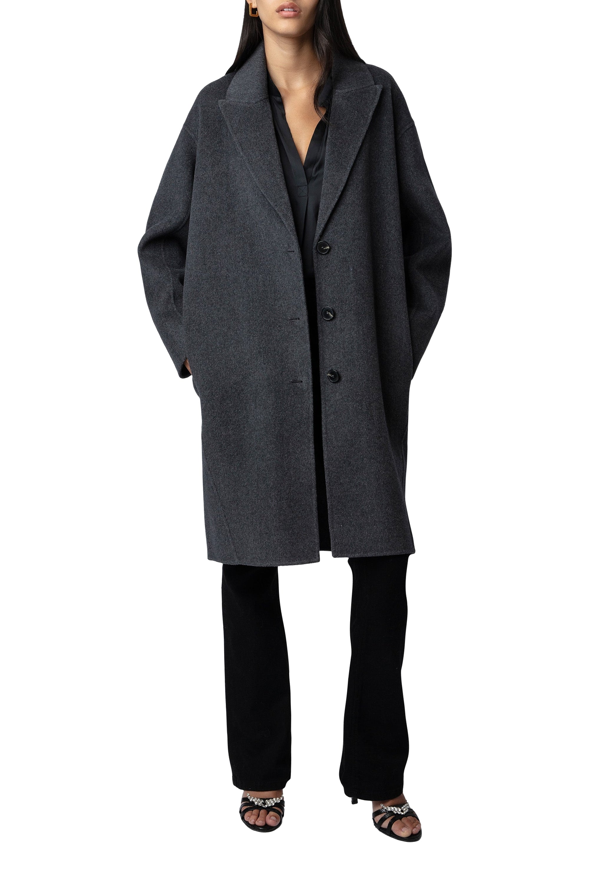 Manteau Mady en laine - Anthracite