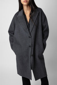 Manteau Mady en laine - Anthracite