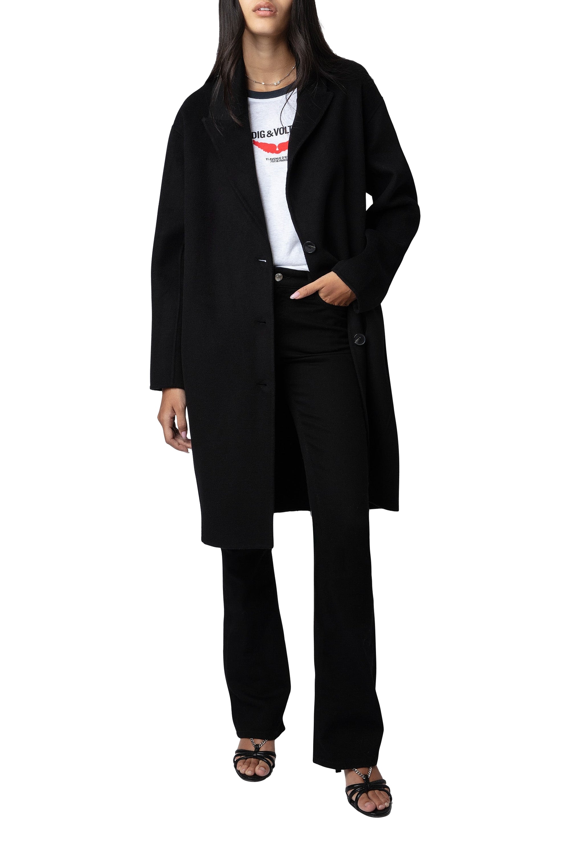 Manteau Mady en laine - Noir