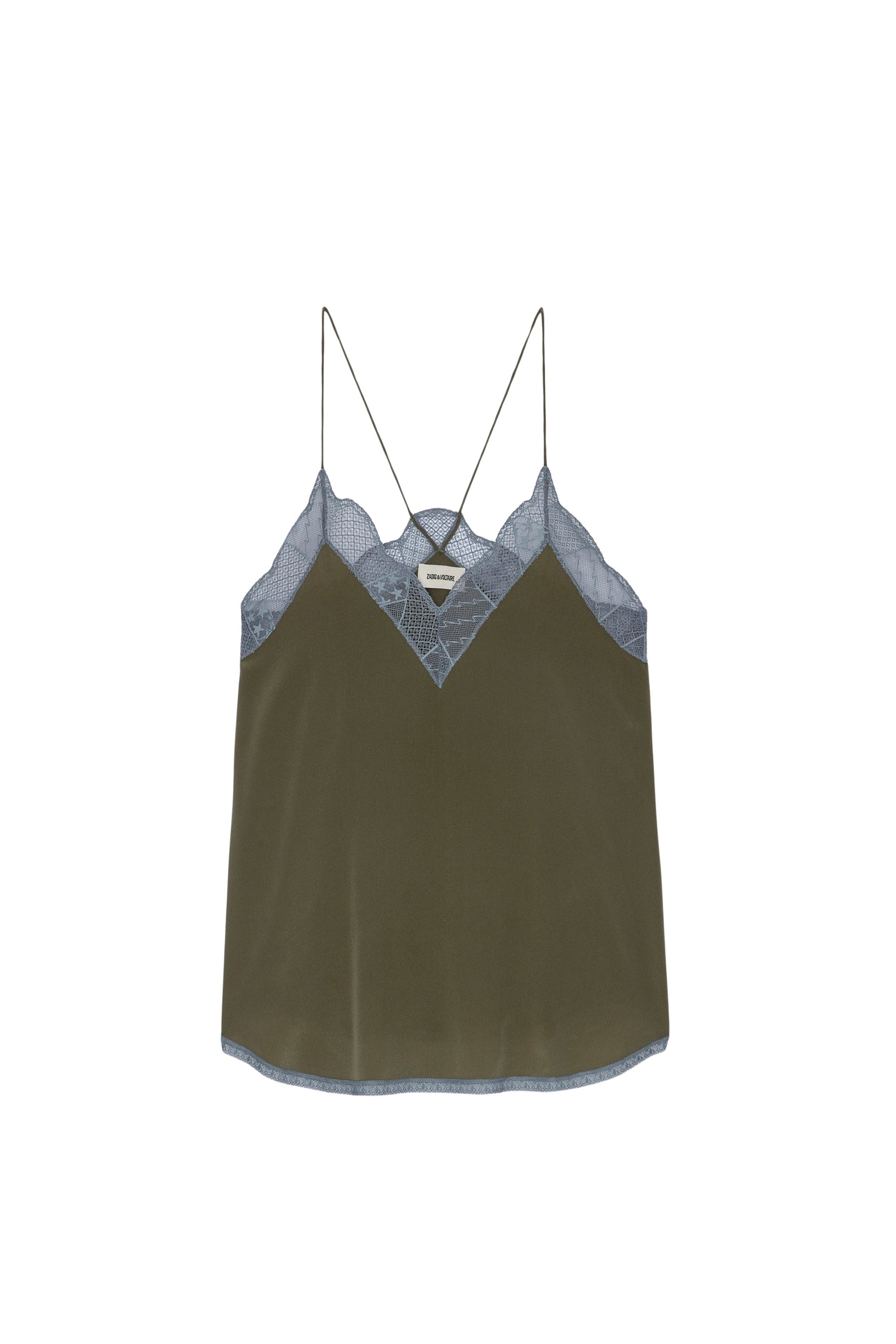 Caraco Christy en soie - Pickle