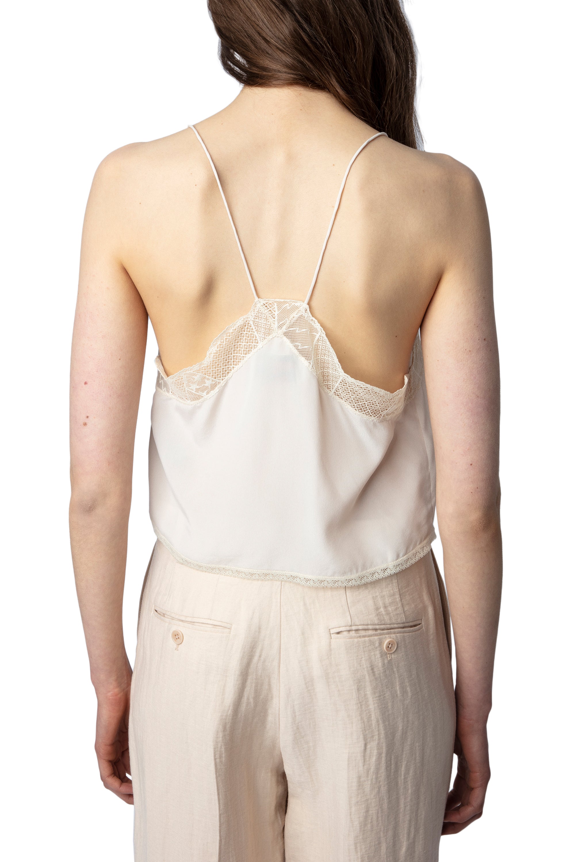 Caraco Christy Crop en soie - Ecru