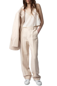 Caraco Christy Crop en soie - Ecru