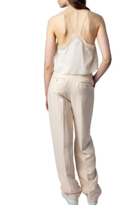 Caraco Christy Crop en soie - Ecru