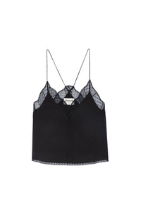 Caraco Christy Crop en soie - Noir