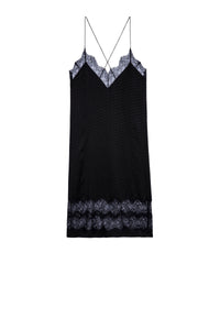 Robe Crystal en soie - Noir