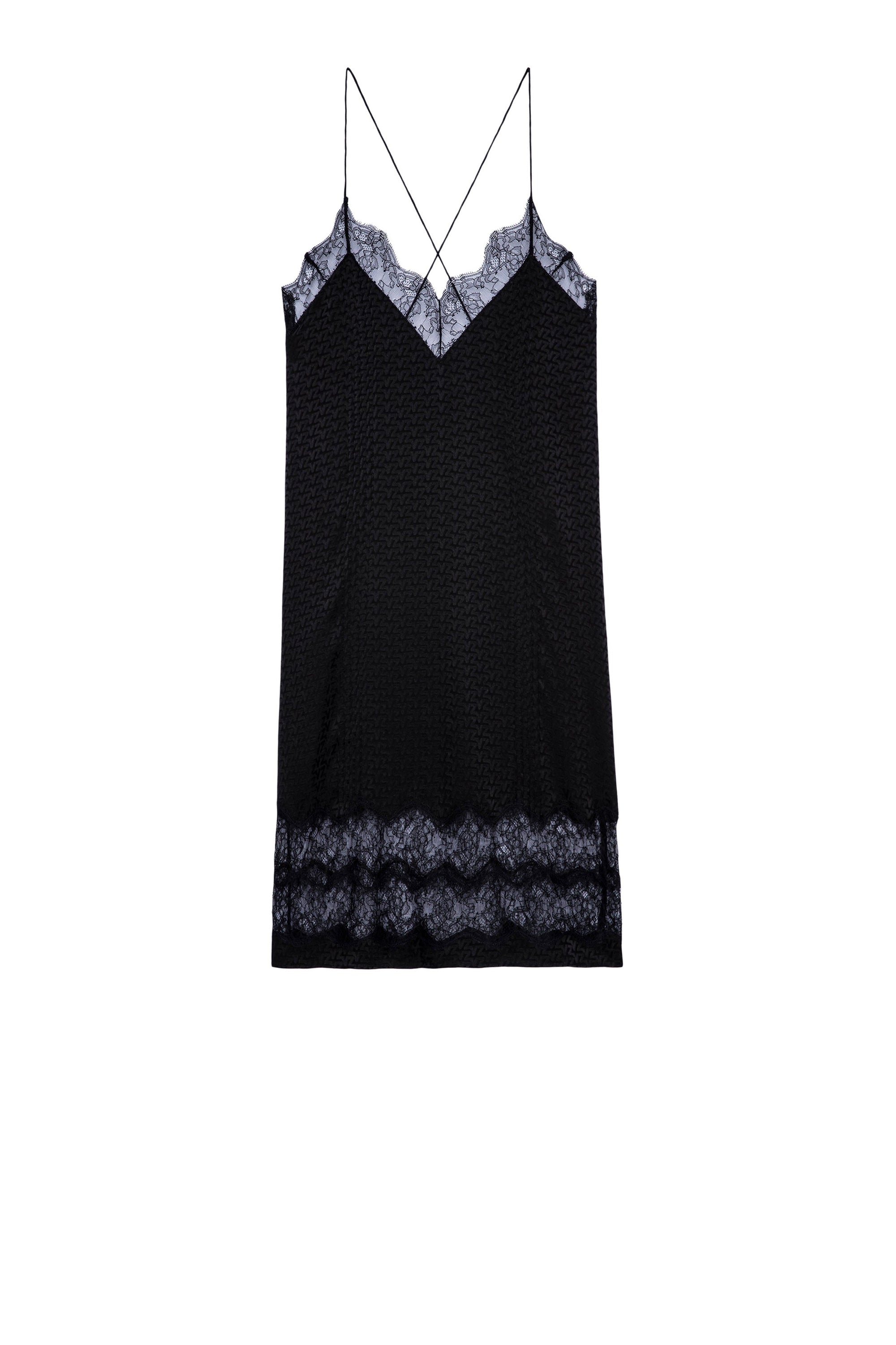 Robe Crystal en soie - Noir