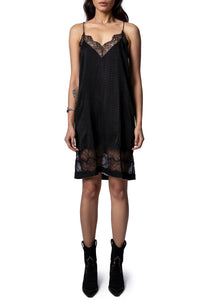 Robe Crystal en soie - Noir