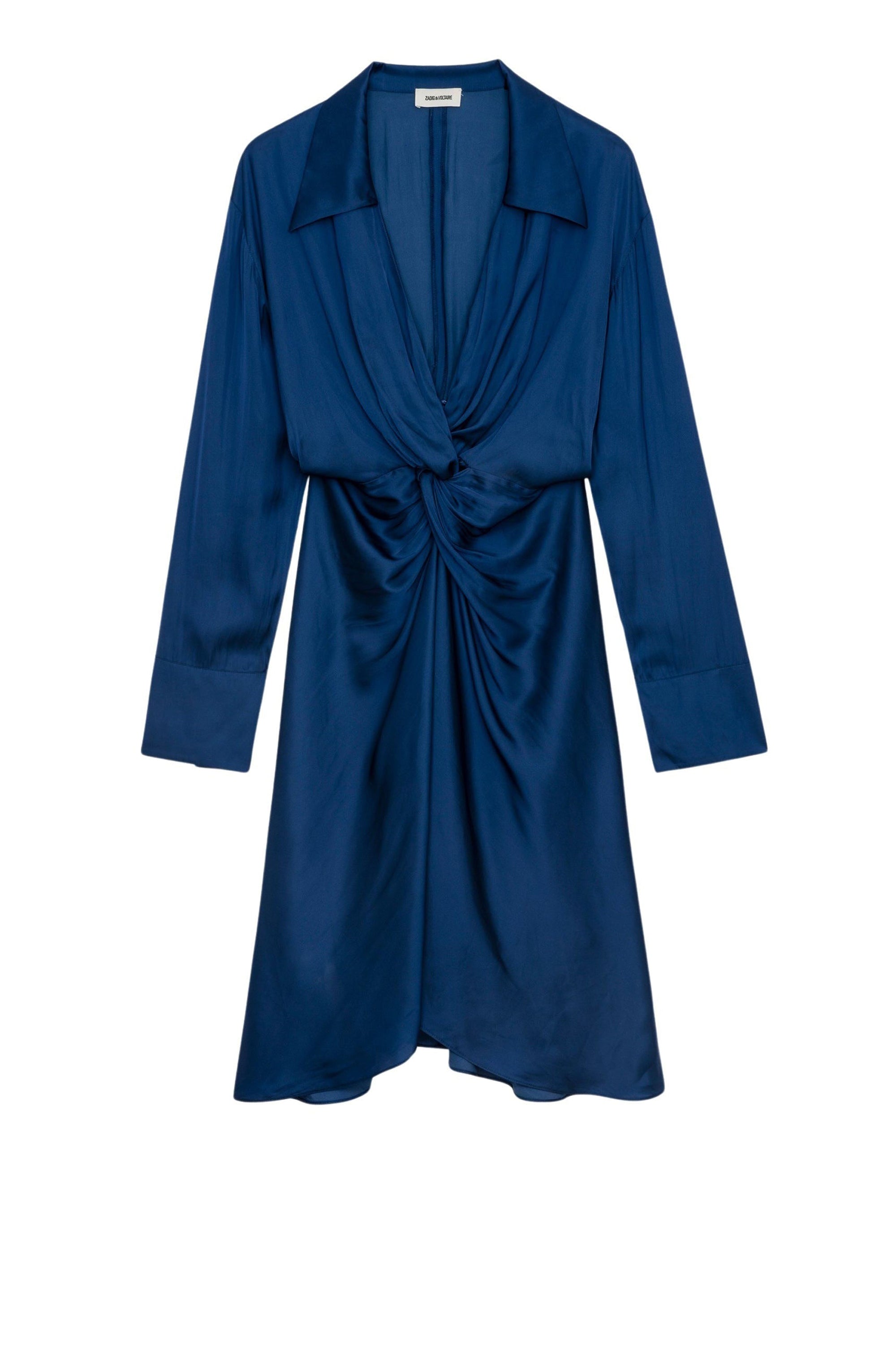 Robe Rozo en satin - Bleu Roi