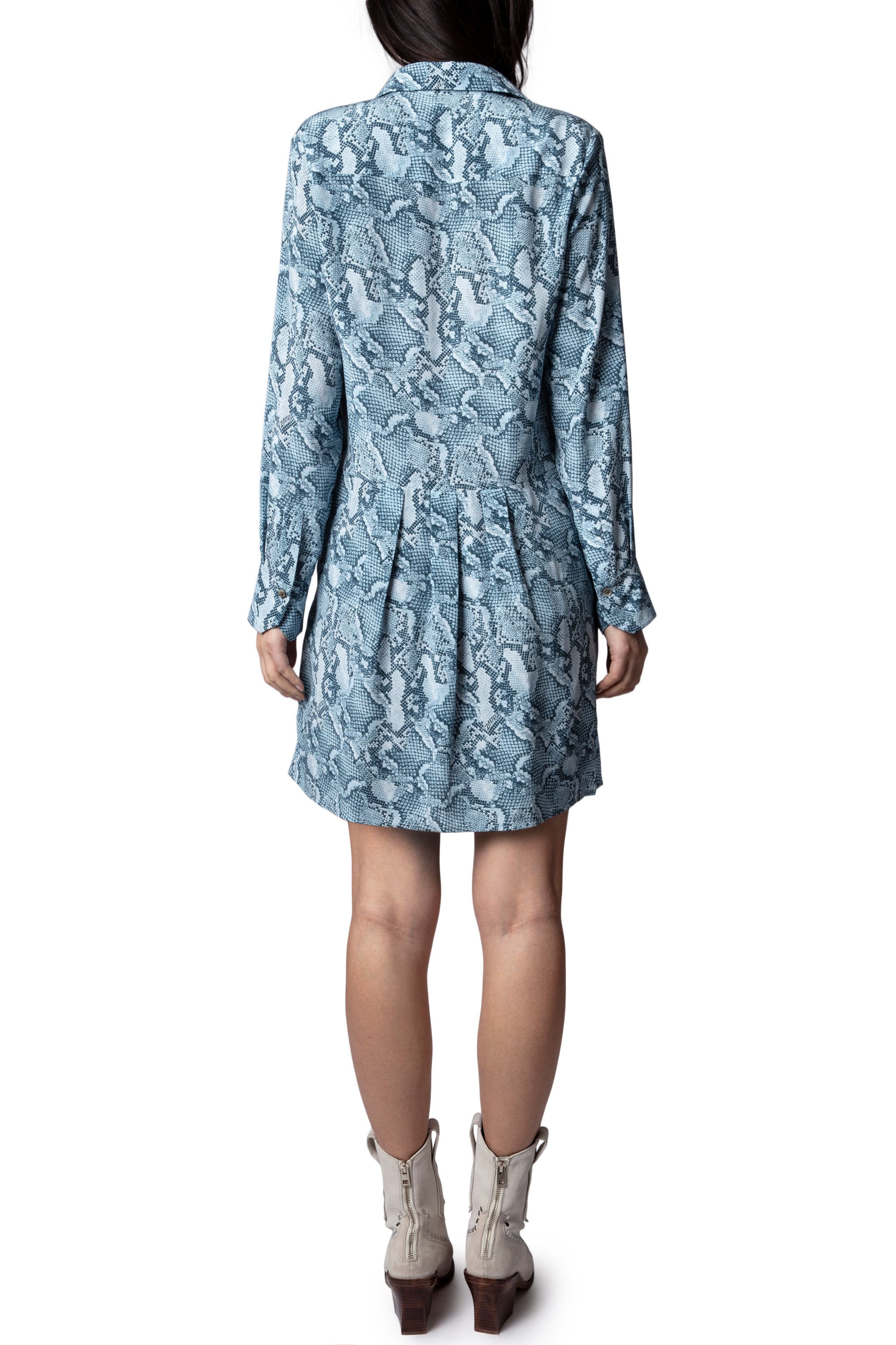 Robe Rougi en soie - Bleu