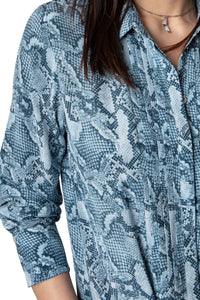 Robe Rougi en soie - Bleu