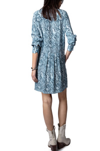 Robe Rougi en soie - Bleu