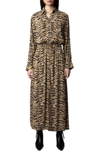 Radial Tiger dress - Natural