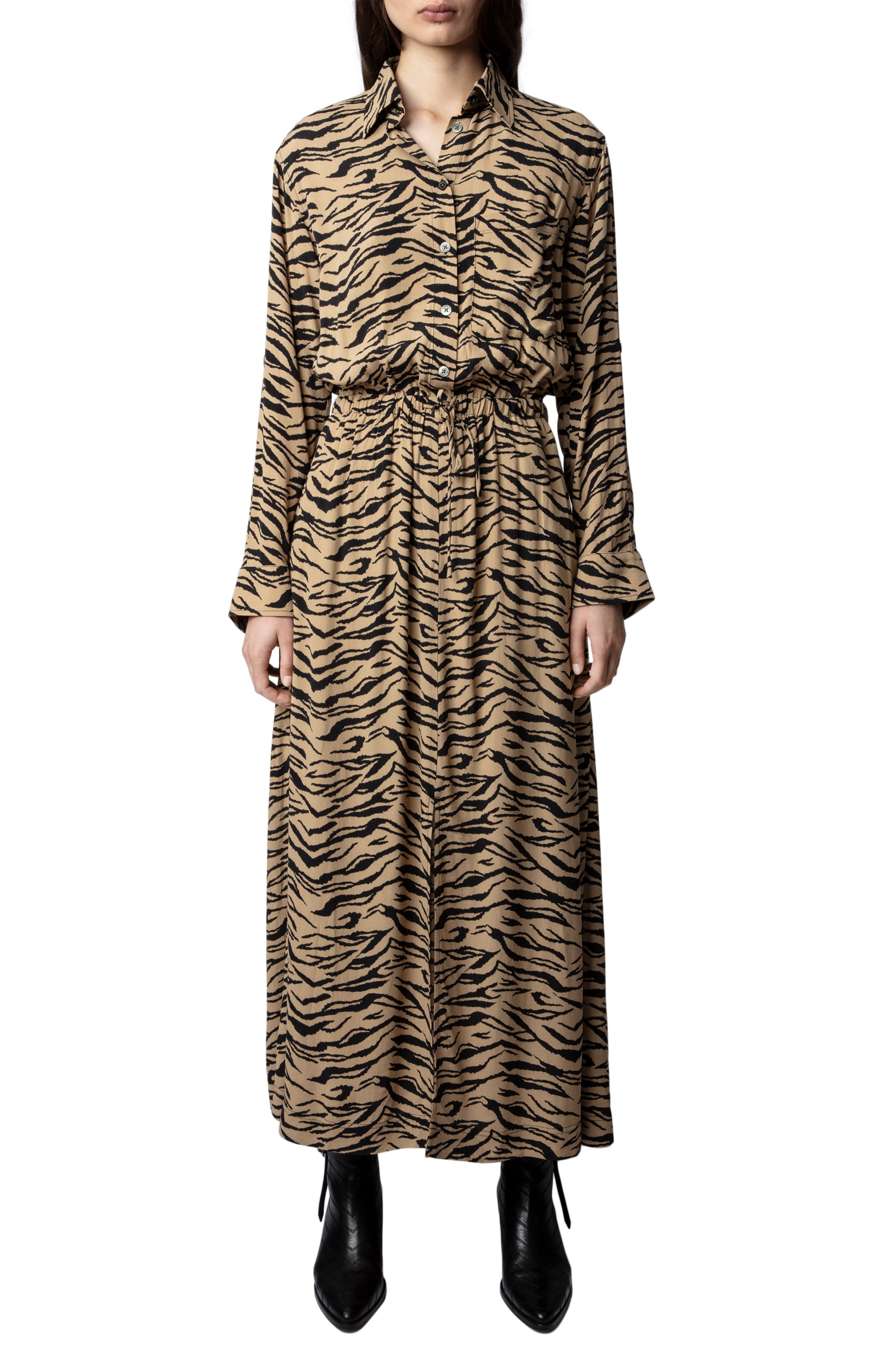 Radial Tiger dress - Natural