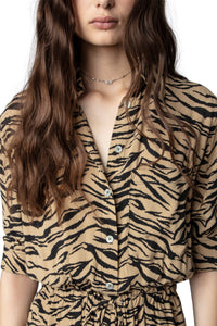 Radial Tiger dress - Natural