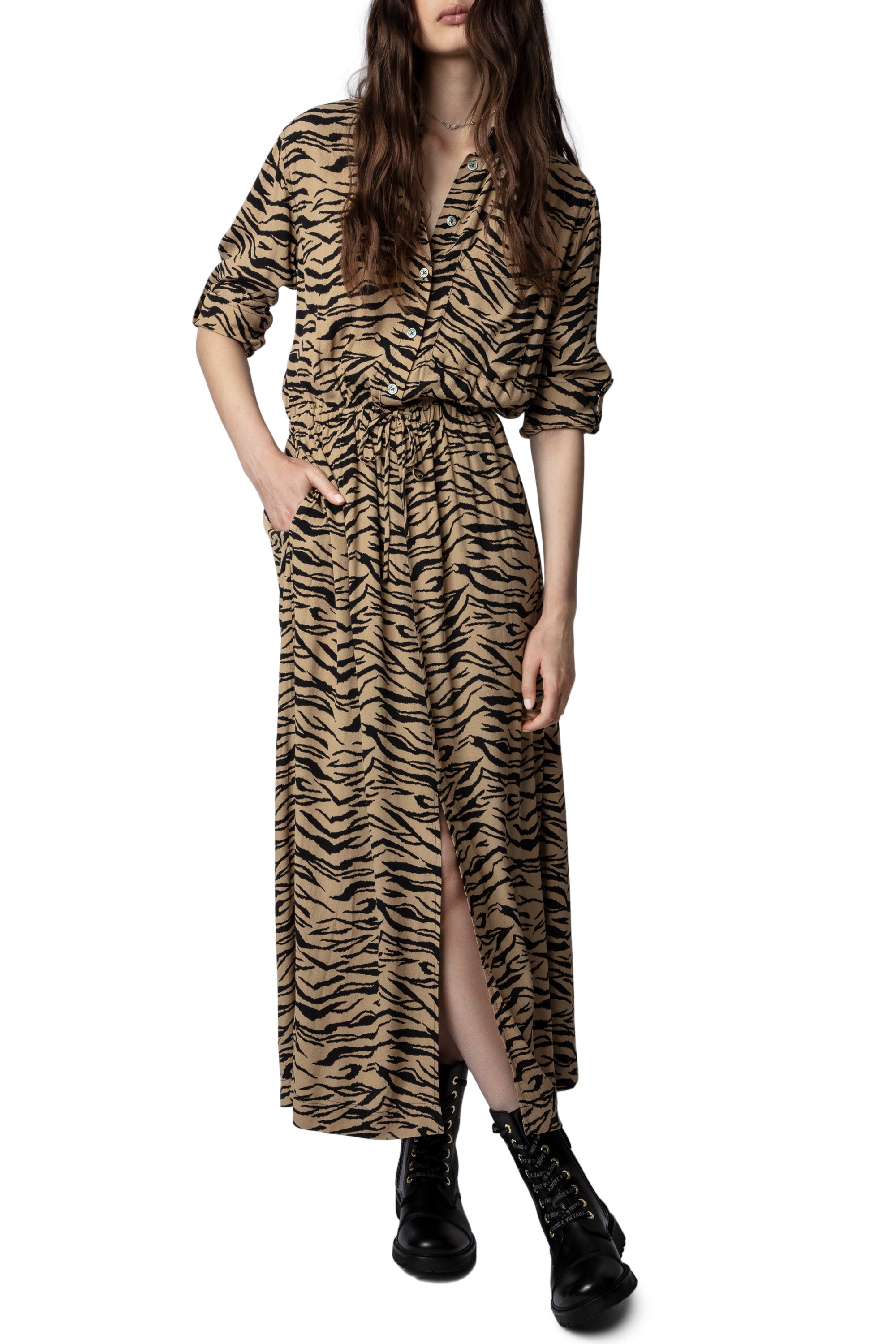 Radial Tiger dress - Natural