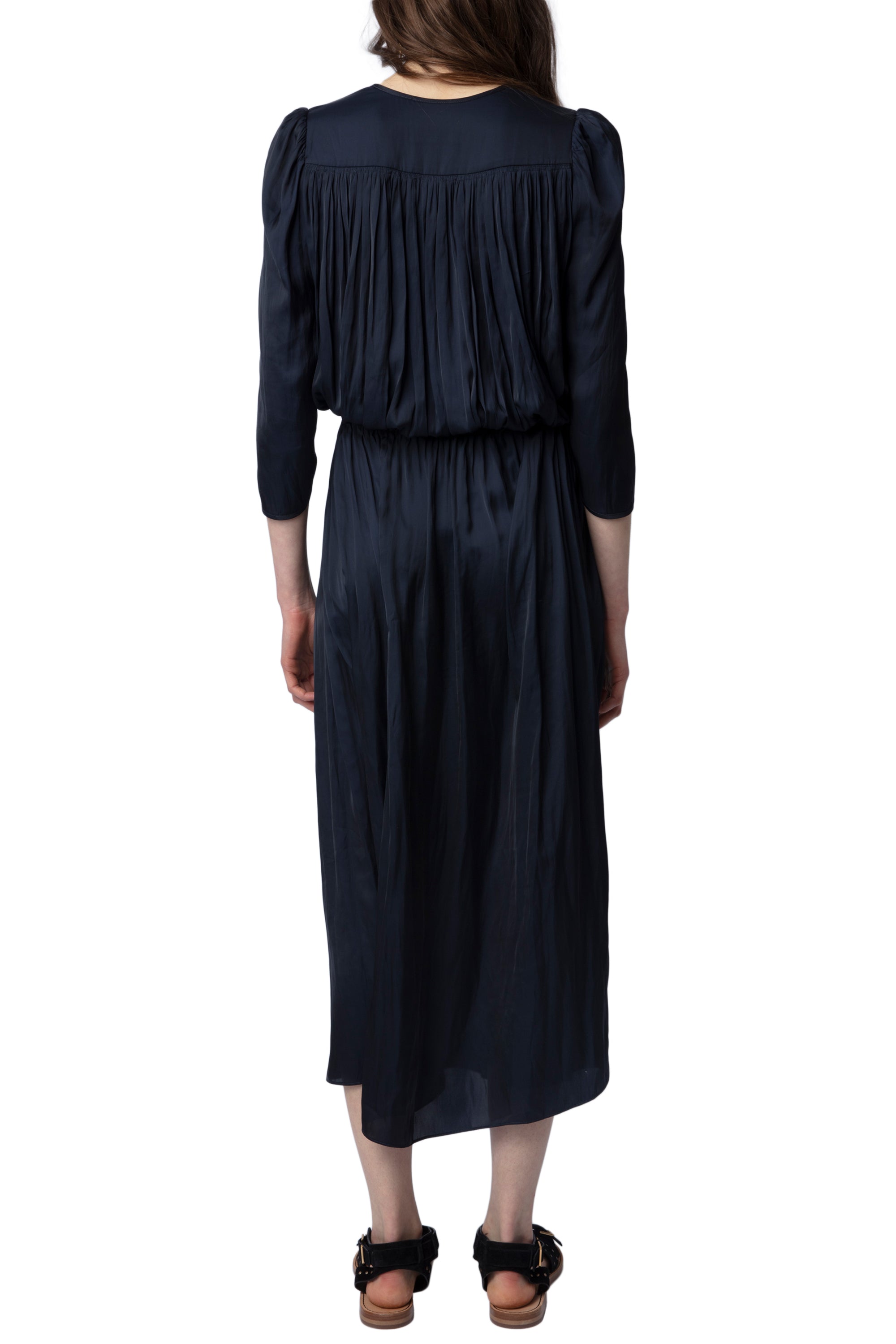 Robe Ryoko en satin - Encre