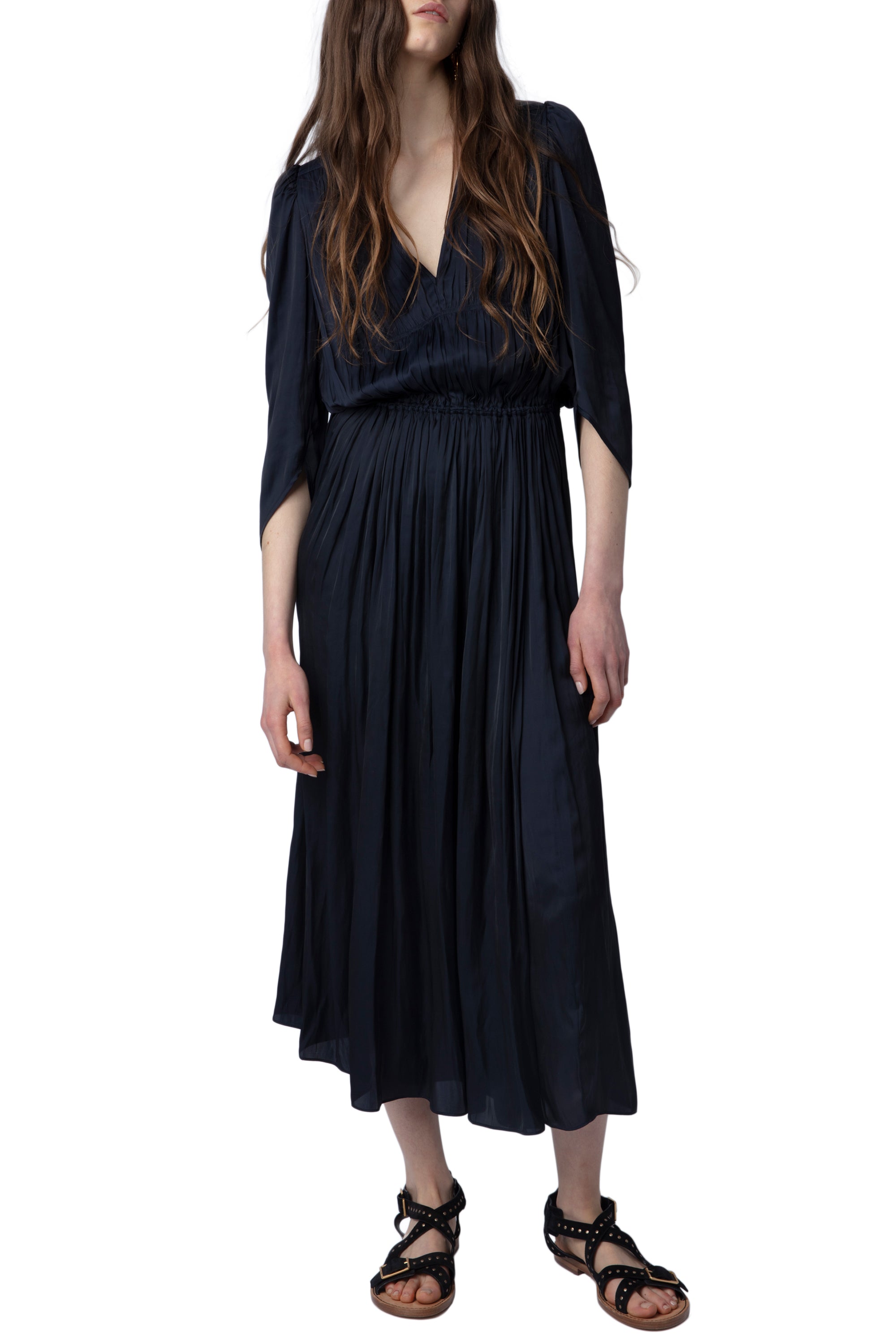 Robe Ryoko en satin - Encre