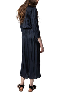 Robe Ryoko en satin - Encre