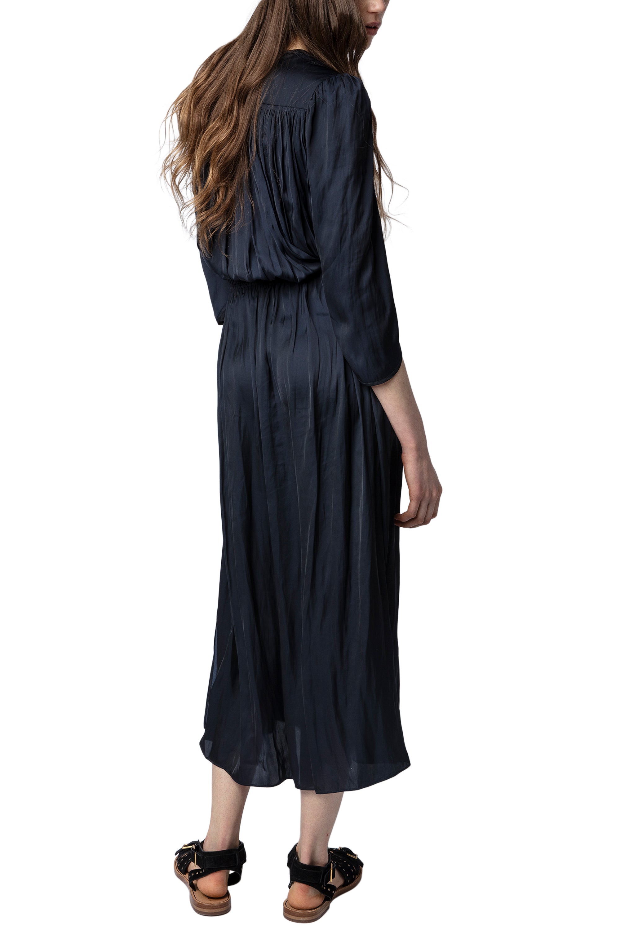 Robe Ryoko en satin - Encre