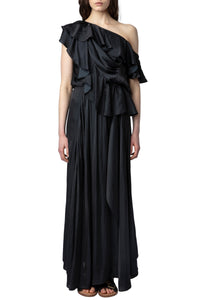 Ryu satin dress - Black