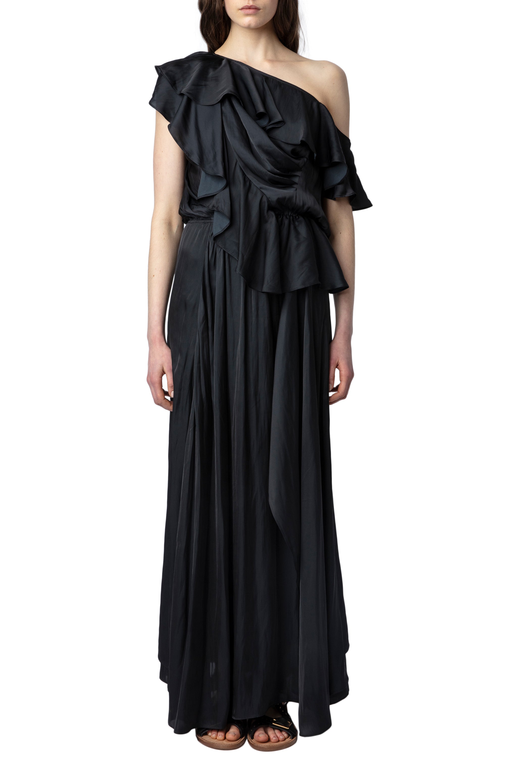 Ryu satin dress - Black
