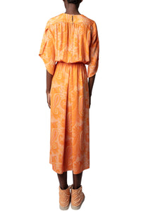 Robe Rusty en soie - Corail
