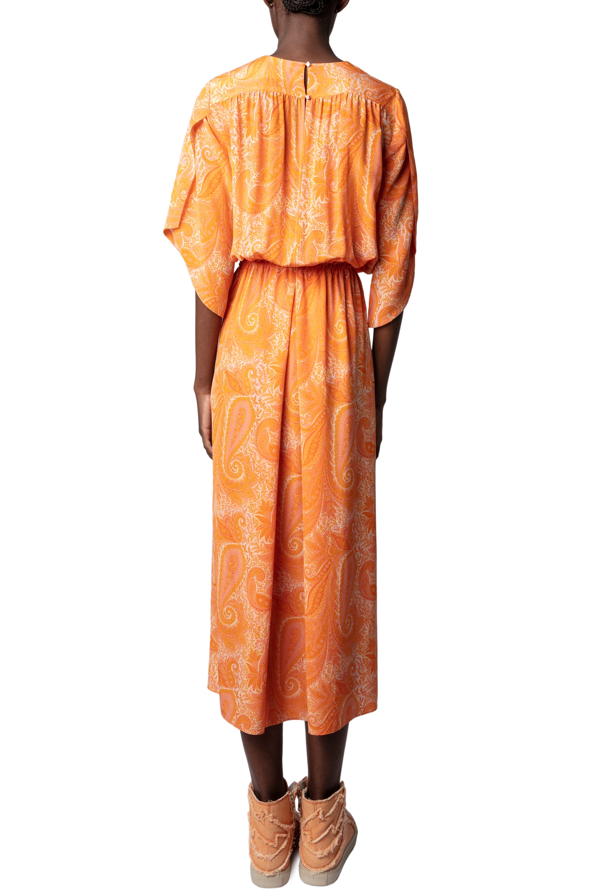Robe Rusty en soie - Corail