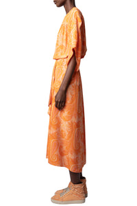 Robe Rusty en soie - Corail