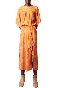 Robe Rusty en soie - Corail