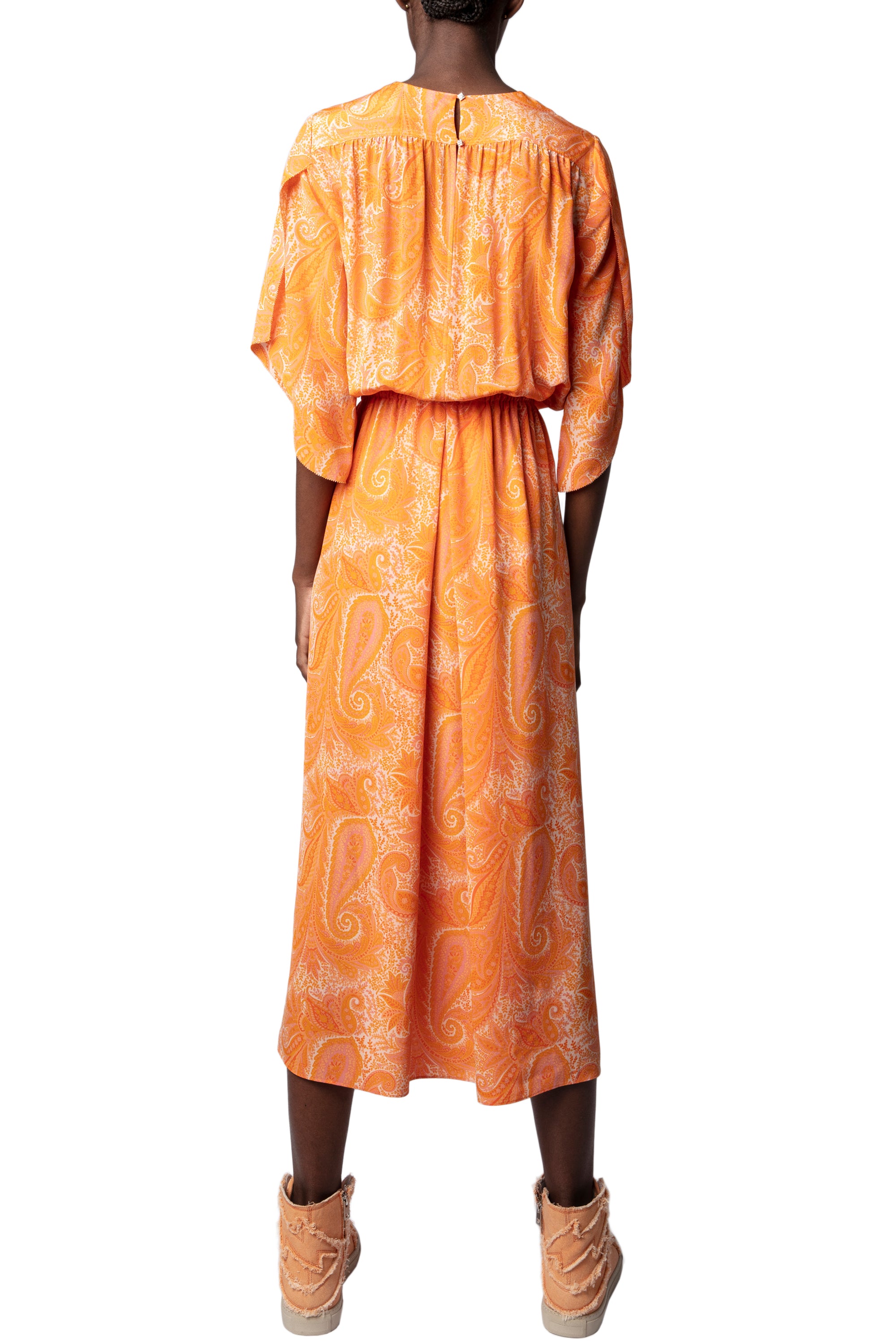 Robe Rusty en soie - Corail