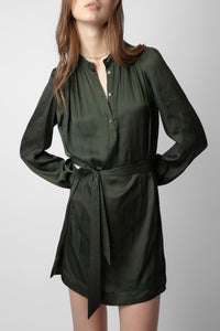Robe Ritchin en satin - Kaki