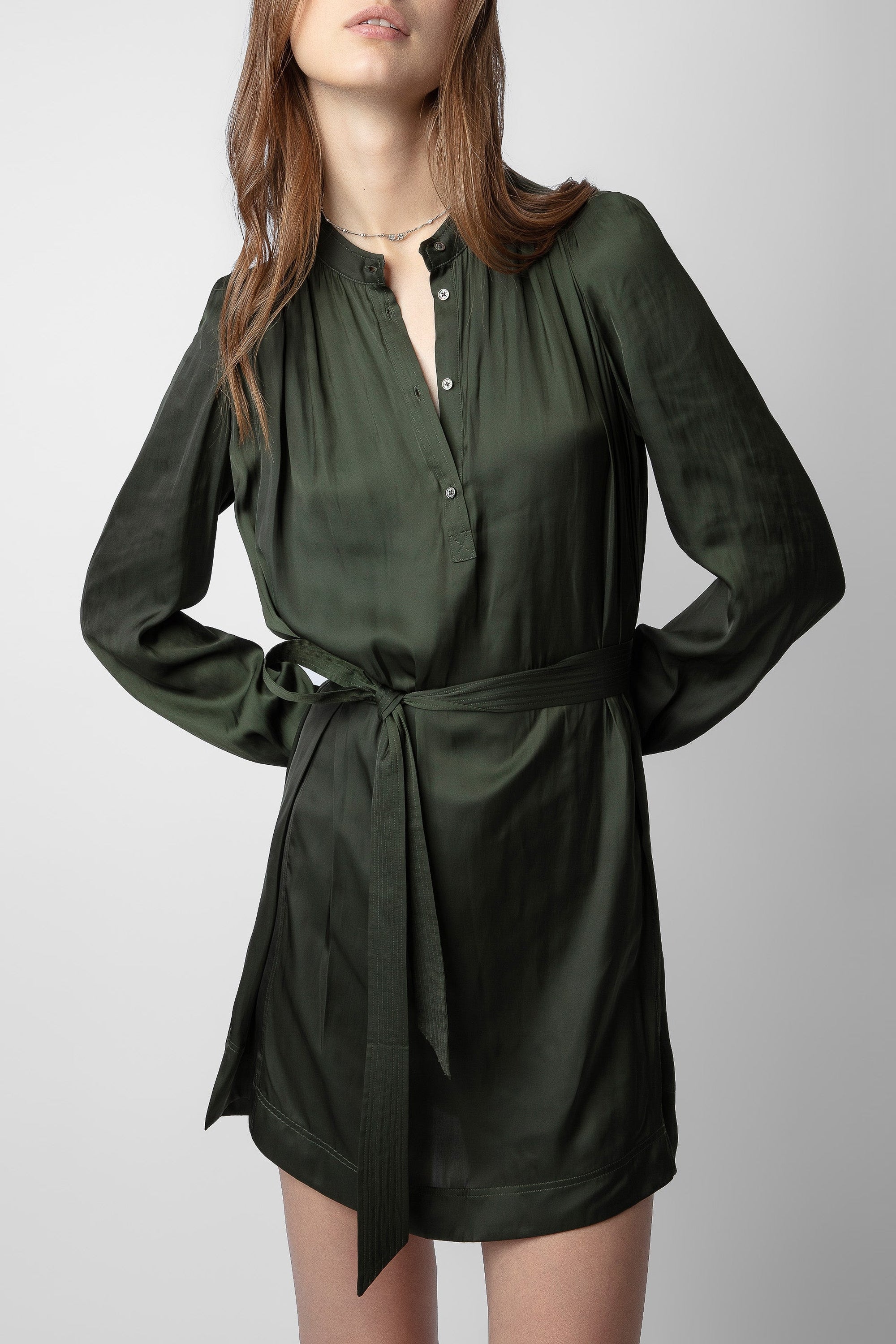 Robe Ritchin en satin - Kaki