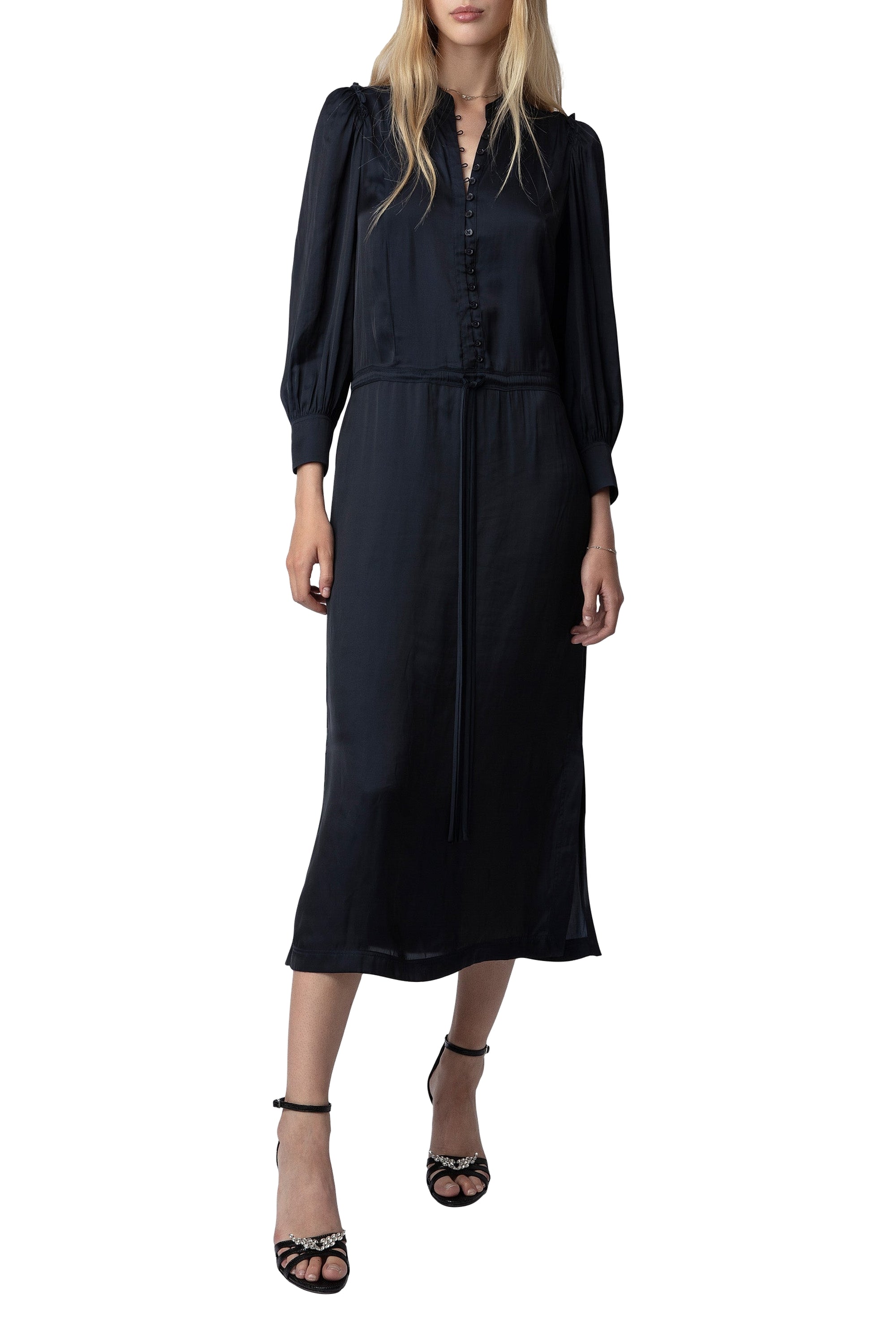 Robe Relinda en satin - Encre