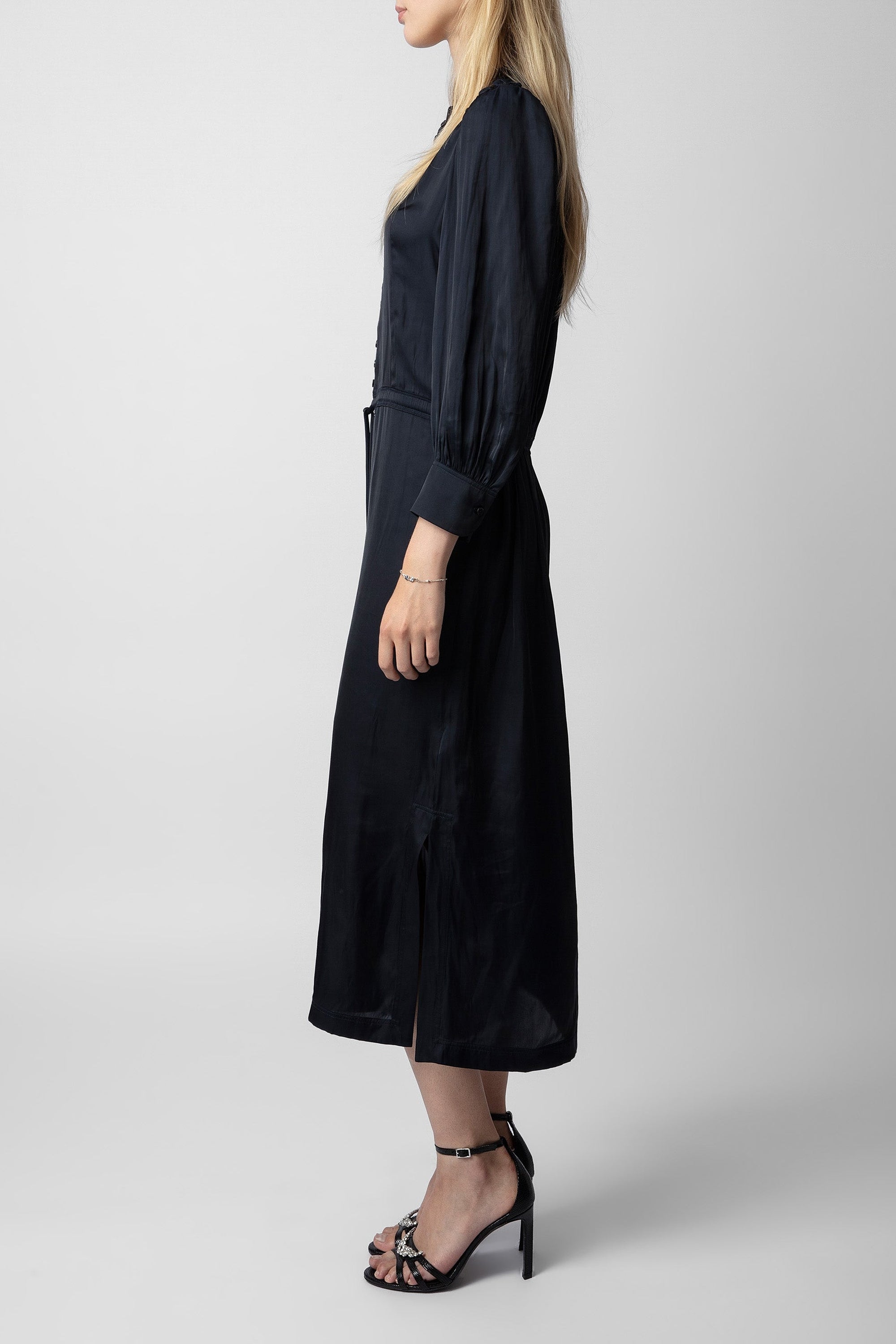 Robe Relinda en satin - Encre