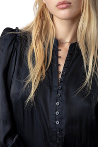 Robe Relinda en satin - Encre