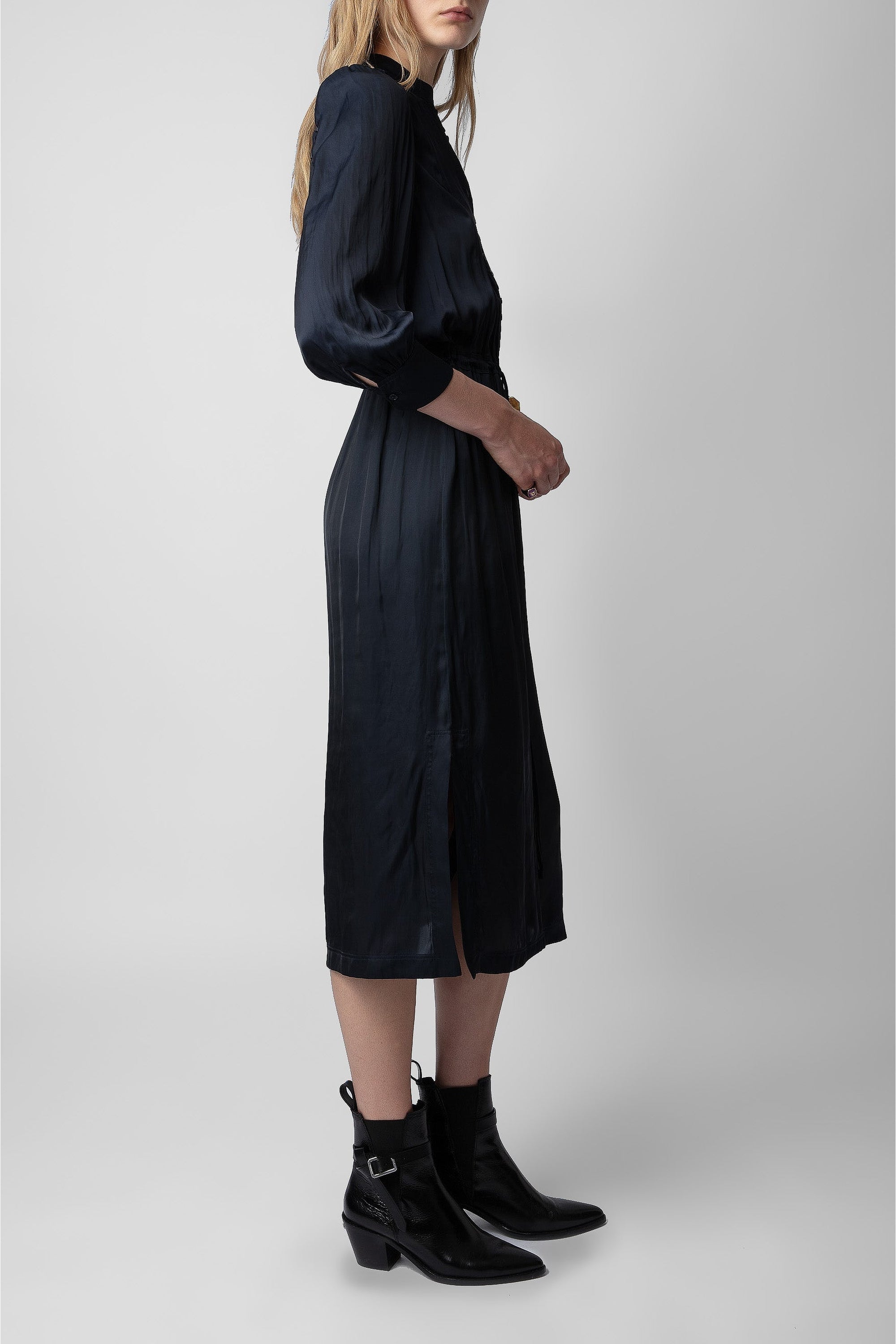 Robe Relinda en satin - Encre