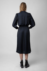 Robe Relinda en satin - Encre