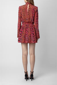 Robe Ryde Léopard en soie - Rose