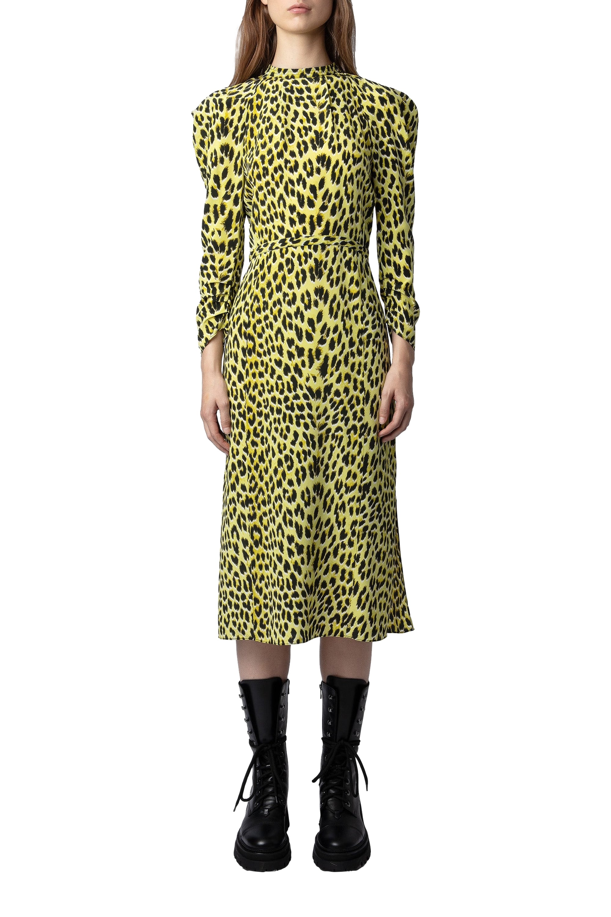 Robe Racyl Léopard en soie - Jonquil