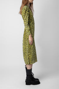 Robe Racyl Léopard en soie - Jonquil