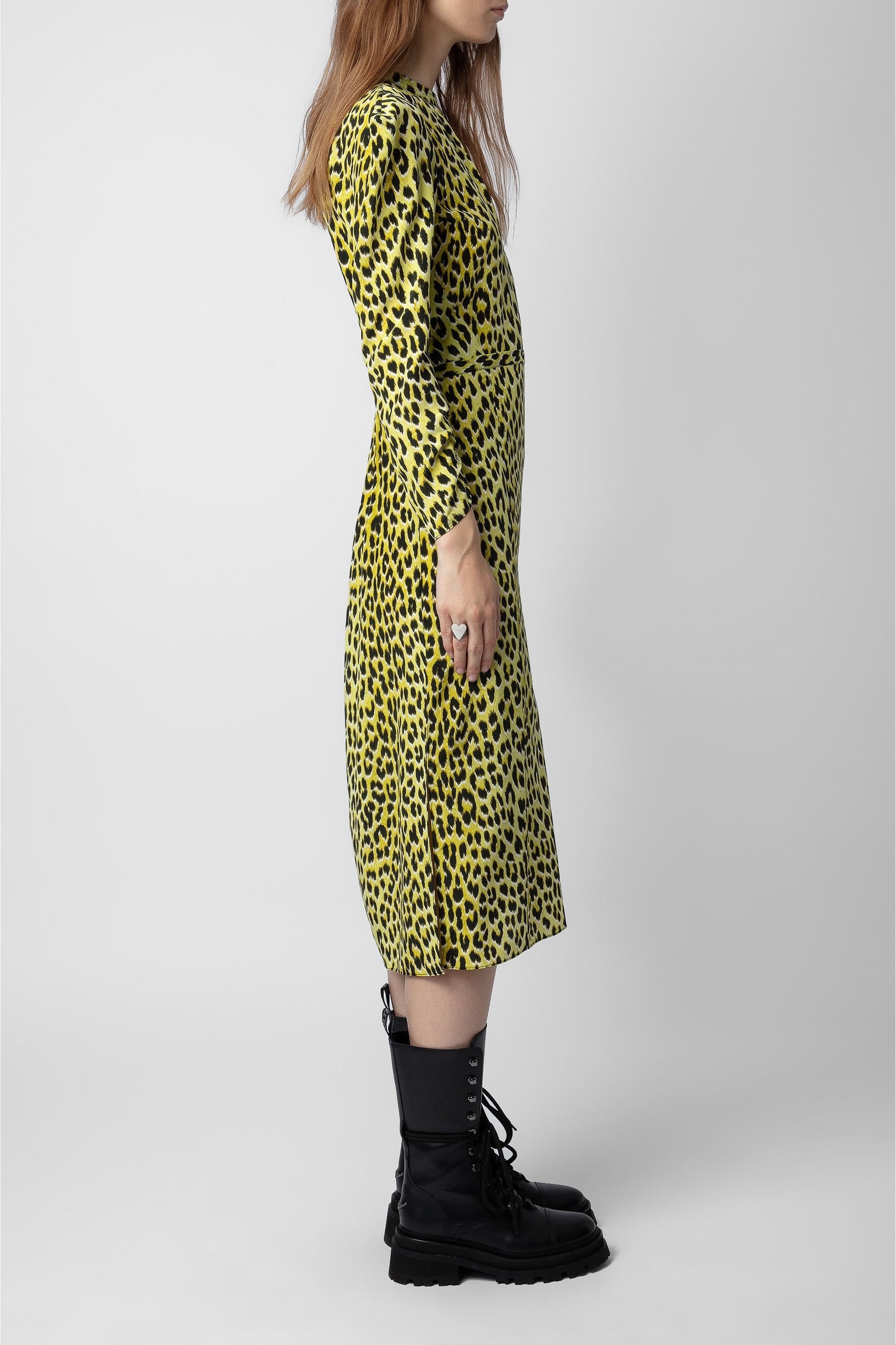 Robe Racyl Léopard en soie - Jonquil