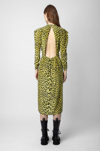 Robe Racyl Léopard en soie - Jonquil